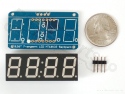 Cijferdisplay 4-Digit 7-Segments Rood 1,42cm + I2C backpack - Adafruit 878